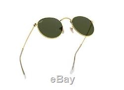 RAY BAN Sunglasses RB3447 001 ROUND METAL 50-21, Green Classic Lens, Gold Frame