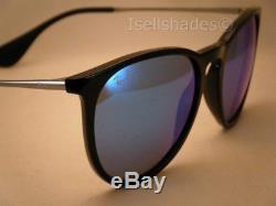 Ray Ban 4171 Erika Black w Blue Mirror Flash Lens NEW sunglasses (RB4171 601/55)