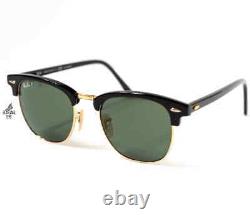 Ray-Ban Clubmaster Classic POLARIZED Sunglasses RB3016 901/58 51mm Green Lens