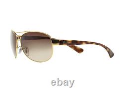 Ray-Ban Gradient Brown Lenses Gold Frame 63mm Unisex Sunglasses RB3386 001/13-63