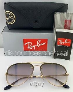 Ray-Ban RB3584N Blaze Aviator Sunglasses 9140/0U Gold Frame Violet Gradient Lens