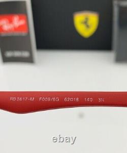 Ray-Ban RB3617M Ferrari Sunglasses F0096G Black Frame Red Silver Mirror Lens 62