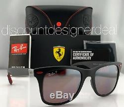 Ray-Ban RB4195M Ferrari Sunglasses F602/H2 Matte Black Silver Mirror POLARIZED