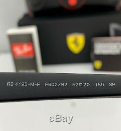 Ray-Ban RB4195M Ferrari Sunglasses F602/H2 Matte Black Silver Mirror POLARIZED
