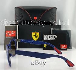 Ray-Ban RB4195M Ferrari Sunglasses F604/H0 Matte Blue Blue Mirror Polarized Lens