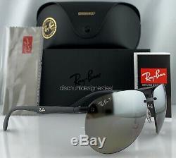 Ray-Ban RB4293CH Aviator Sunglasses 601S5J Matte Black Silver Mirror POLARIZED