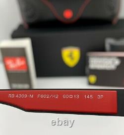 Ray-Ban RB4309M Ferrari Sunglasses F602/H2 Matte Black Silver Mirror POLARIZED