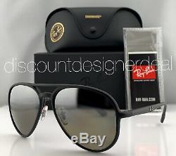 Ray-Ban RB4320CH Aviator Sunglasses 601S5J Matte Black Silver Mirror POLARIZED
