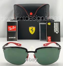 Ray-Ban RB4322M Ferrari Frameless Sunglasses F601/71 Black Classic Green Lens 63