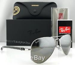 Ray-Ban RB8317CH 003/5J Carbon Sunglasses Silver Mirror Polarized Chromance 58mm