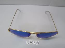 Ray-Ban Sunglasses 3025 112/17 Aviator BLUE Mirror Gold Frame NEW & 100%Original