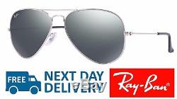 Ray-Ban Sunglasses Aviator 3025 W3277 Silver Grey Mirror Medium 58mm