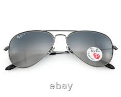 Ray-Ban Sunglasses RB3025 Aviator Gradient Polarized Blue Gray Lens 58mm Unisex
