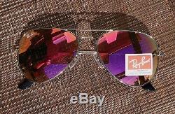 Ray-Ban Sunglasses Women Aviator Pink Mirror USA