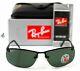 Ray-ban Top Bar Polarized Sunglasses Rb3183 002/9a 63mm Green Lens Black Frame