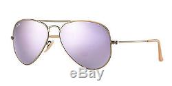 Ray-Ban Women's Small Brushed Bronze Frame Lilac Mirror Lens RB3025 167/4K 55MM