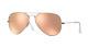 Ray-ban Women's Small Copper Pink Mirror Aviator Silver Frame Rb3025 019/z2 55mm