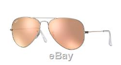 Ray-Ban Women's Small Copper Pink Mirror Aviator Silver Frame RB3025 019/Z2 55MM