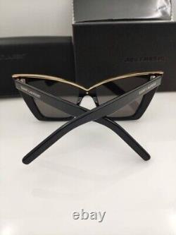 SAINT LAURENT SL 570 Sunglasses 001 Black Grey Cat Eye Acetate Authentic New