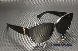 SAINT LAURENT SL M3 002 Round Oval Panthos Black Grey 55 mm Women's Sunglasses