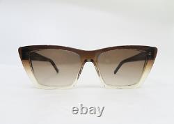Saint Laurent SL 276 MICA 019 Brown to Clear/Brown Gradient Women's Sunglasses