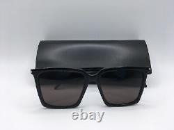 Saint Laurent SL 474 Women's Black Frame Black Lens Square Sunglasses 56MM