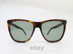 Saint Laurent SL 526 002 58mm Brown Tortoise/Green Women's New Sunglasses