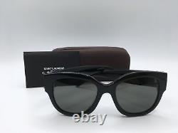 Saint Laurent SL M95 Women's Black Frame Grey Lens Square Sunglasses 56mm