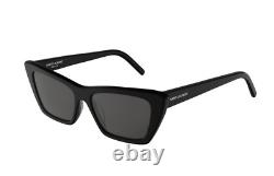 Saint Laurent YSL Mica SL 276 001 Black / Grey Cat Eye Sunglasses NWT AUTH SL276