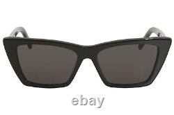 Saint Laurent YSL Mica SL 276 001 Black / Grey Cat Eye Sunglasses NWT AUTH SL276