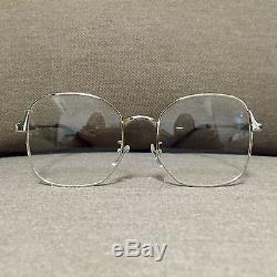 Silver Metal Frame Oversized Vintage Fashion Glasses 60s 80s