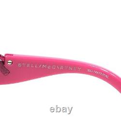 Stella McCartney Sunglasses SC0011S 008 Pink Thick Rim Frames with Brown Lenses
