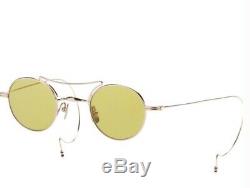 THOM BROWNE Round Sunglasses TB-902-A-GLD GOLD METAL FRAME LIGHT YELLOW SMALL 40
