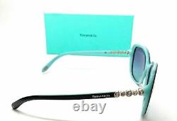 TIFFANY TF4121B 80559S Black Blue Women's Rectangle Sunglasses 55 mm