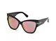Tom Ford Tf 371 01z Anoushka Black Rose Pink Mirror Women Sunglasses Authentic