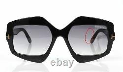 TOM FORD Tate 55mm Black Oversized Sunglasses 271622