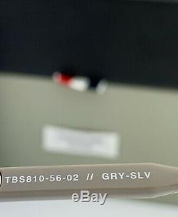 Thom Browne Aviator Sunglasses TBS810-56-02 Gray Frame Silver Flash Lens NEW