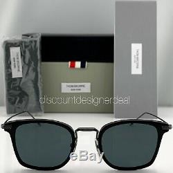 Thom Browne Clubmaster Sunglasses Black Metal Black Gray Lens TBS905-49-01 NEW