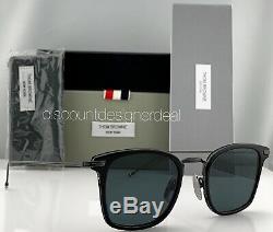 Thom Browne Clubmaster Sunglasses Black Metal Black Gray Lens TBS905-49-01 NEW