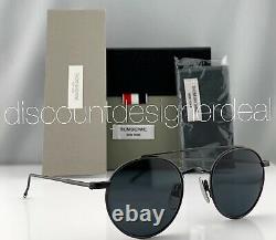 Thom Browne Round Sunglasses TB-101-C-T-BLK Matte Black Frame Dark Gray Lens 49