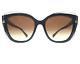 Tiffany & Co. Sunglasses Tf 4148 8001/3b Black Gold Cat Eye Frames With Brown Lens