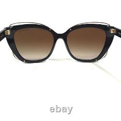 Tiffany & Co. Sunglasses TF 4148 8001/3B Black Gold Cat Eye Frames with Brown Lens