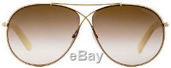 Tom Ford Aviator Sunglasses TF374 Eva 28G Rose Gold/Ivory FT0374