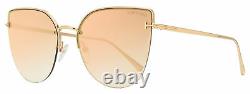 Tom Ford Butterfly Sunglasses TF652 Ingrid-02 33Z Gold 60mm FT0652