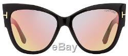 Tom Ford Cateye Sunglasses TF371 01Z 57MM Anoushka Shiny Black FT0371