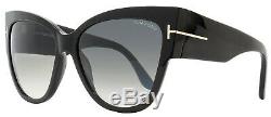 Tom Ford Cateye Sunglasses TF371 Anoushka 01B Shiny Black FT371