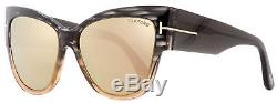Tom Ford Cateye Sunglasses TF371 Anoushka 20G Gray Melange/Peach 57mm FT0371