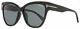 Tom Ford Cateye Sunglasses Tf547k 01a Black/gold 58mm Ft0547