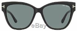 Tom Ford Cateye Sunglasses TF547K 01A Black/Gold 58mm FT0547