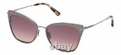 Tom Ford FARYN FT 0843 Shiny Dark Ruthenium/Burgundy 56/19/140 women Sunglasses